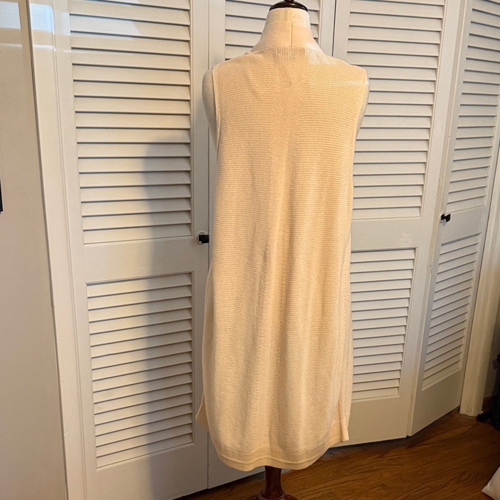 Banana Republic Cream Knit Long Vest - Picture 3 of 3
